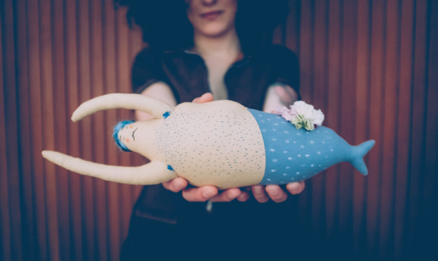 sirenetto in stoffa fatto a mano handmade merman